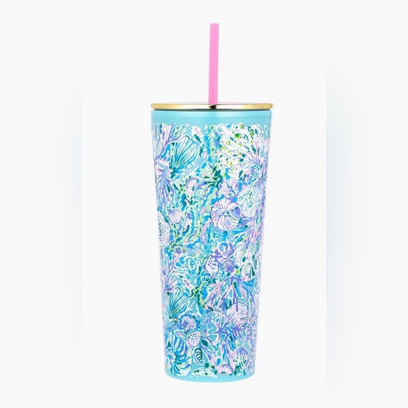 NWT, Lilly Pulitzer, Soleil It On Me Tumbler with Straw - Picture 2 of 3